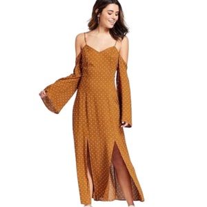 XHILARATION: burnt orange polka dot dress